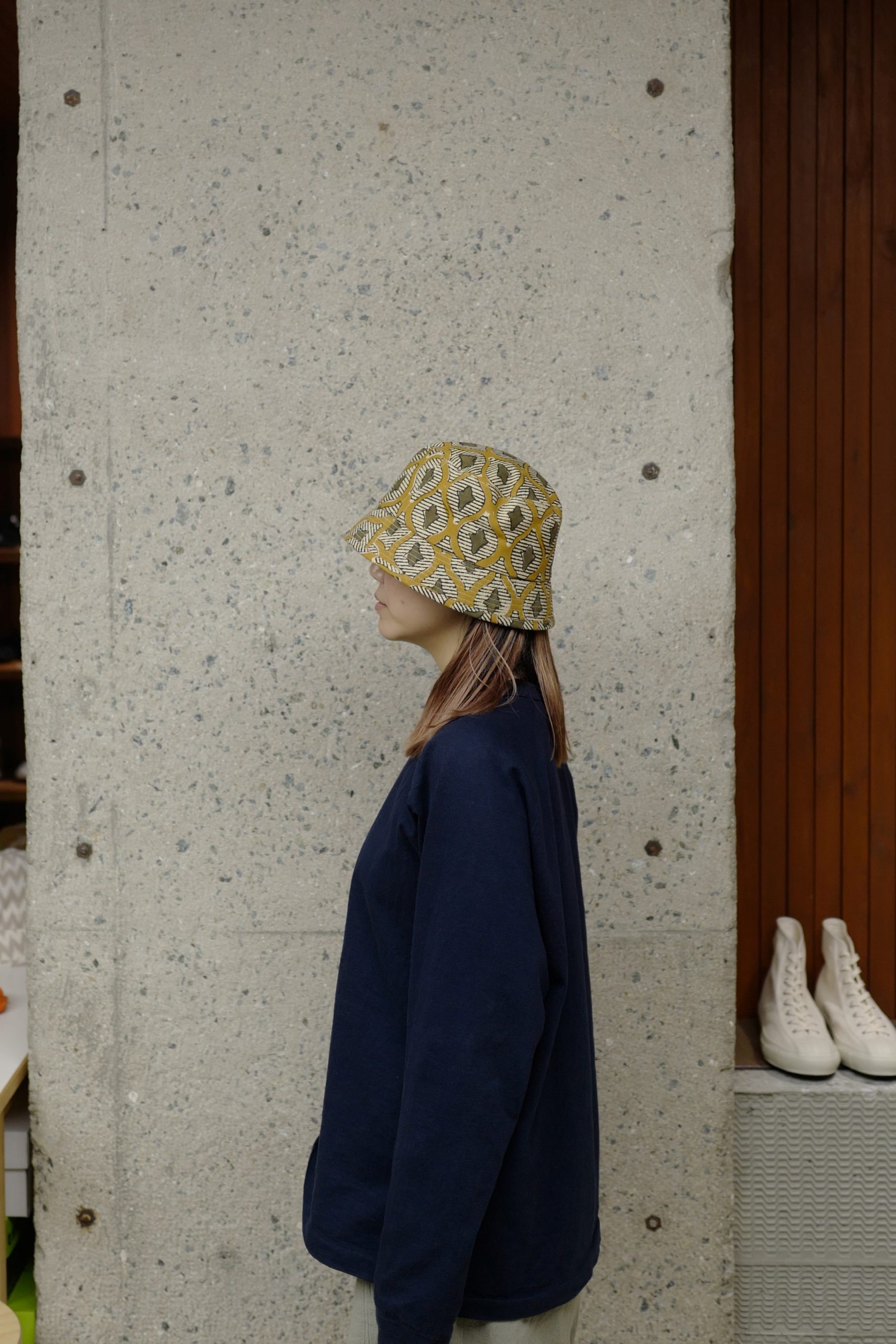 BLOCK PRINT BUCKET HAT